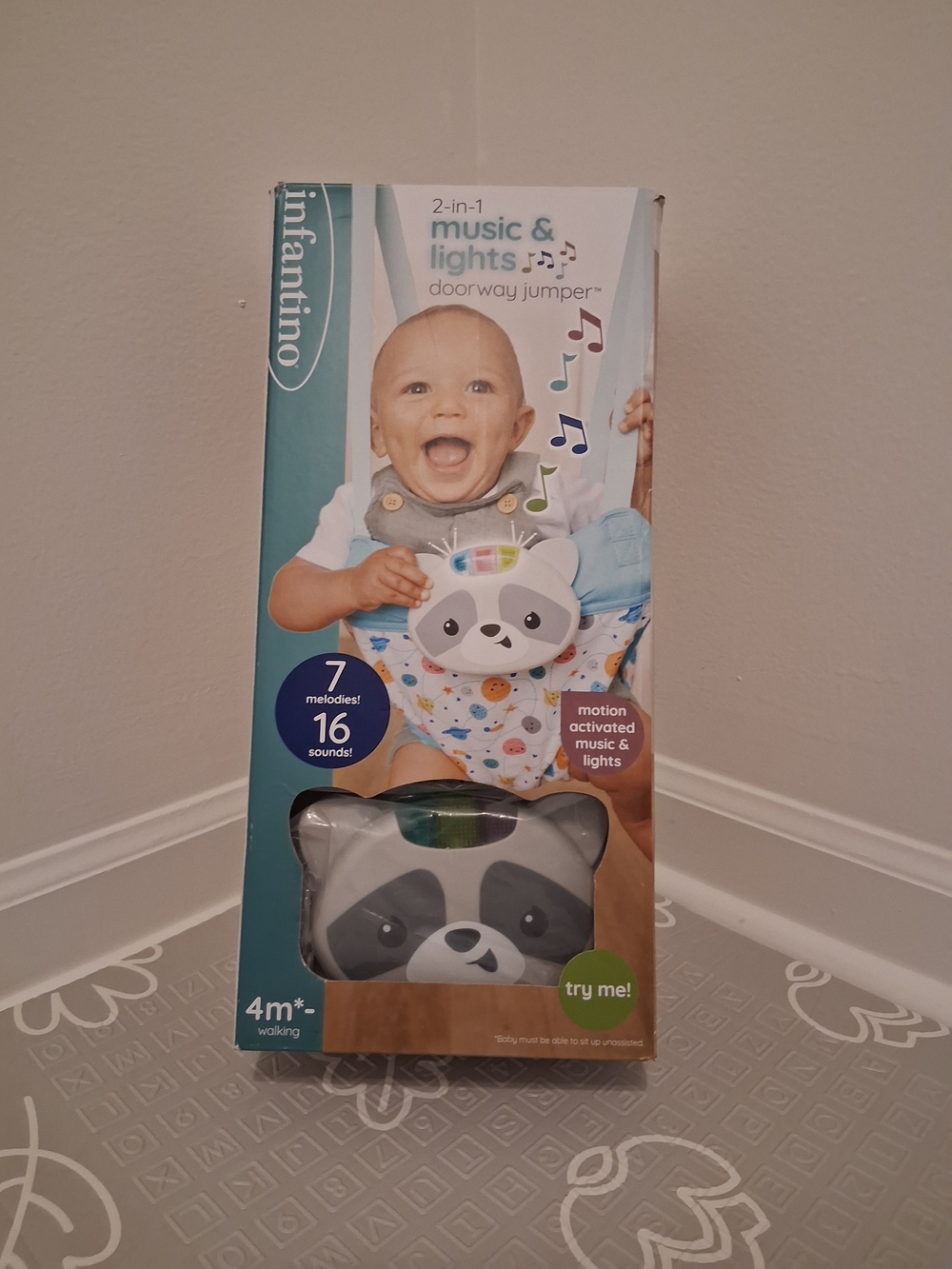 Infantino Music & Lights Doorway Jumper - Gray, White & Teal